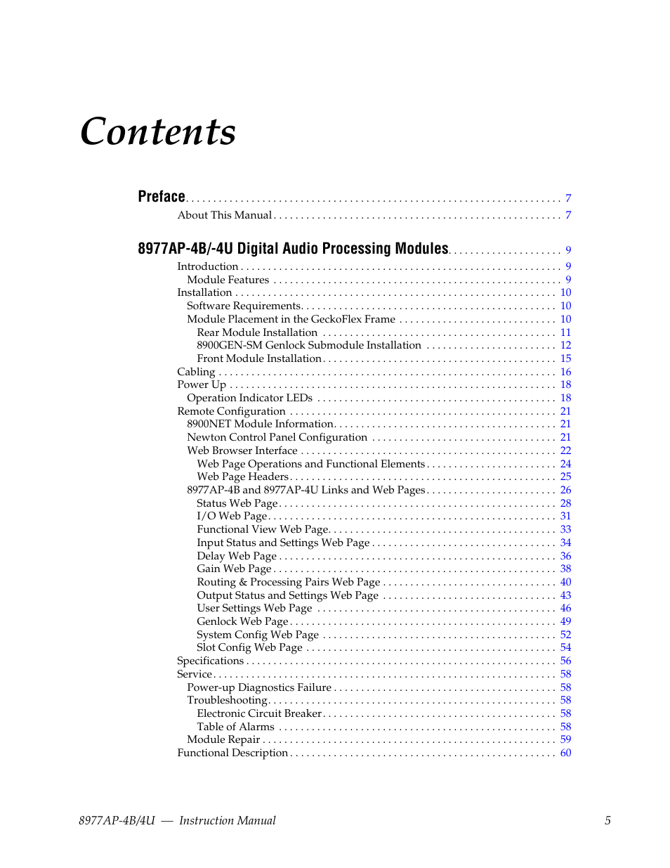 Grass Valley 8977AP-4B User Manual | Page 5 / 68