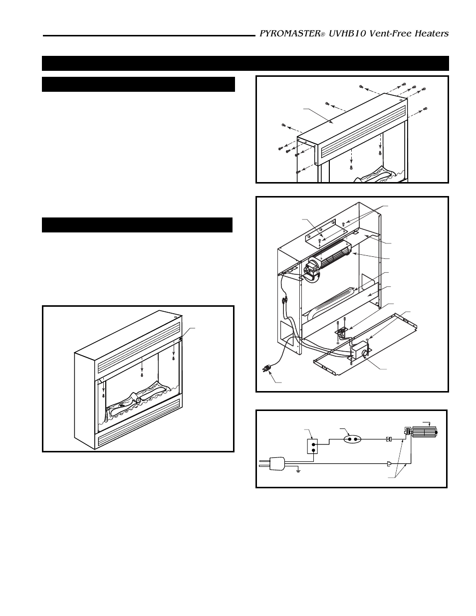 Installation, Pyromaster, Uvhb10 vent-free heaters | Preparing the uvhb10, Optional fk24 fan hook-up | CFM UVHB10 User Manual | Page 5 / 13