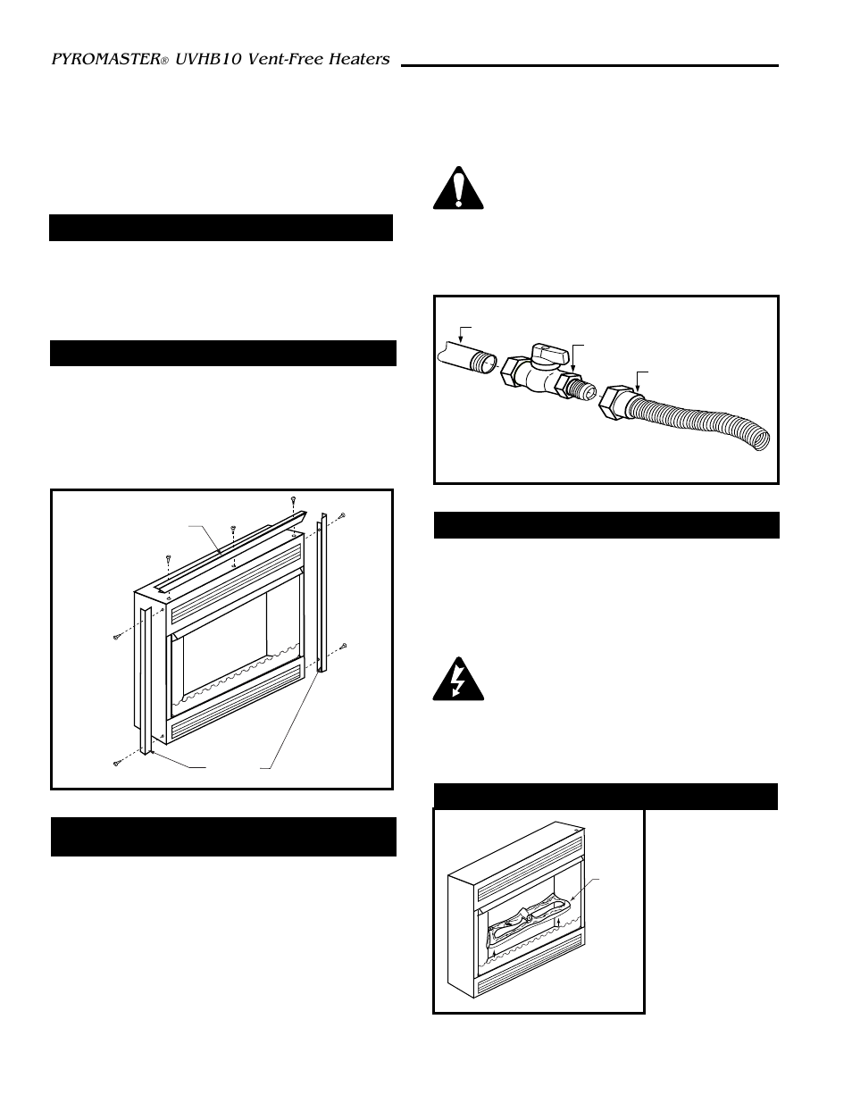 Pyromaster, Uvhb10 vent-free heaters | CFM UVHB10 User Manual | Page 6 / 13