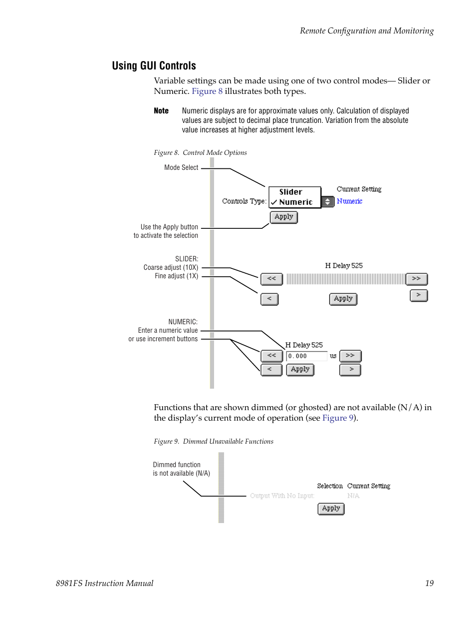 Using gui controls | Grass Valley 8981FS User Manual | Page 25 / 38