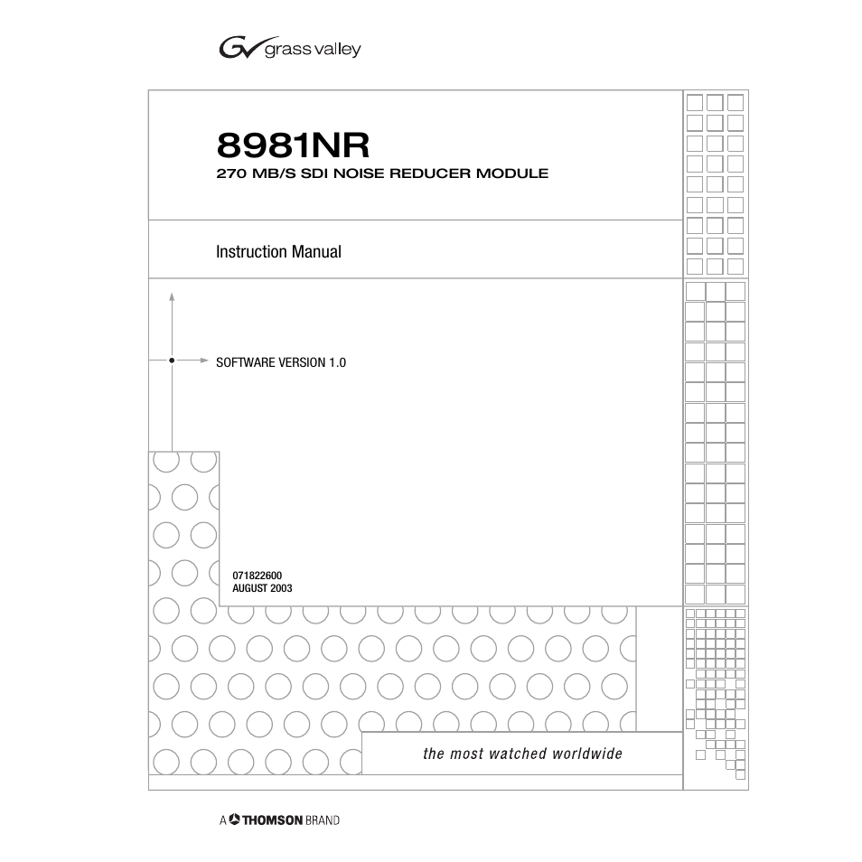 Grass Valley 8981NR User Manual | 44 pages