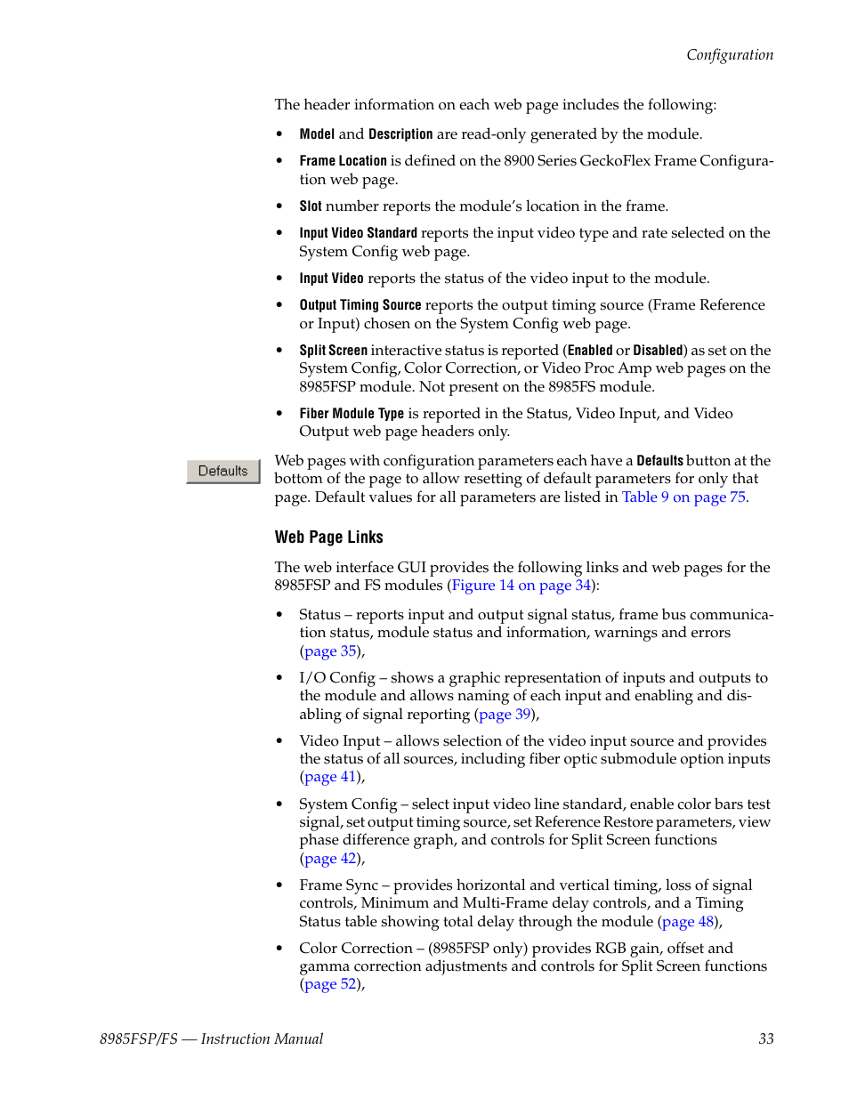 Grass Valley 8985FS v.1.3.2 User Manual | Page 33 / 82
