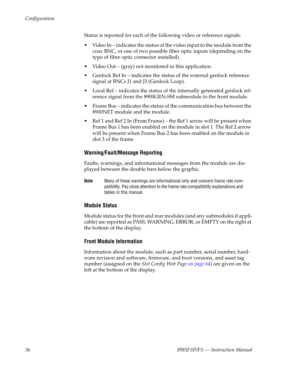 Grass Valley 8985FS v.1.3.2 User Manual | Page 36 / 82