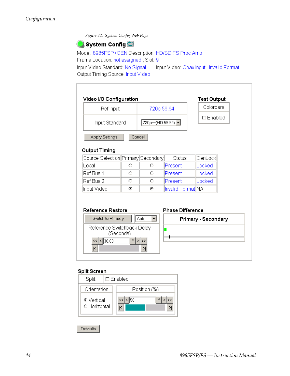 Grass Valley 8985FS v.1.3.2 User Manual | Page 44 / 82