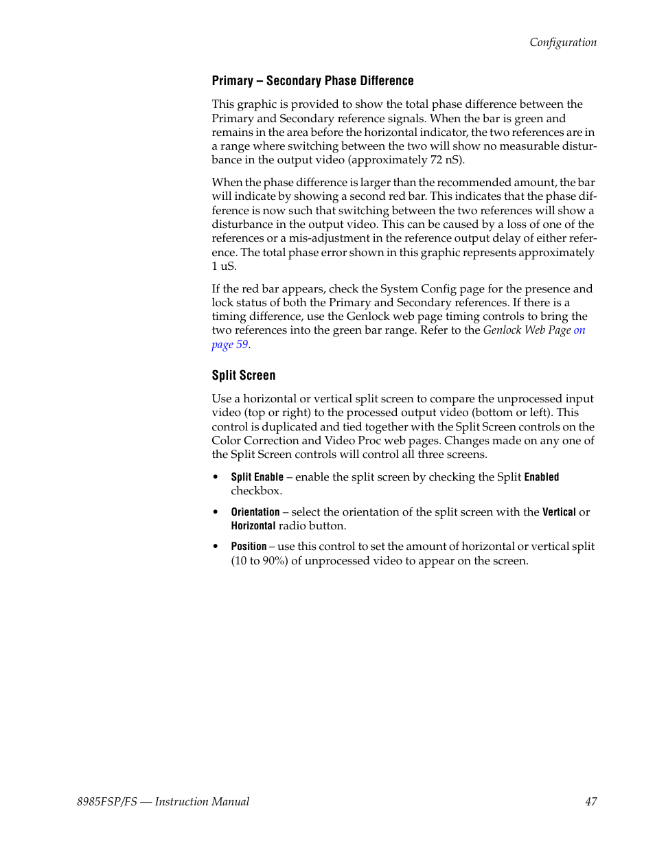 Grass Valley 8985FS v.1.3.2 User Manual | Page 47 / 82