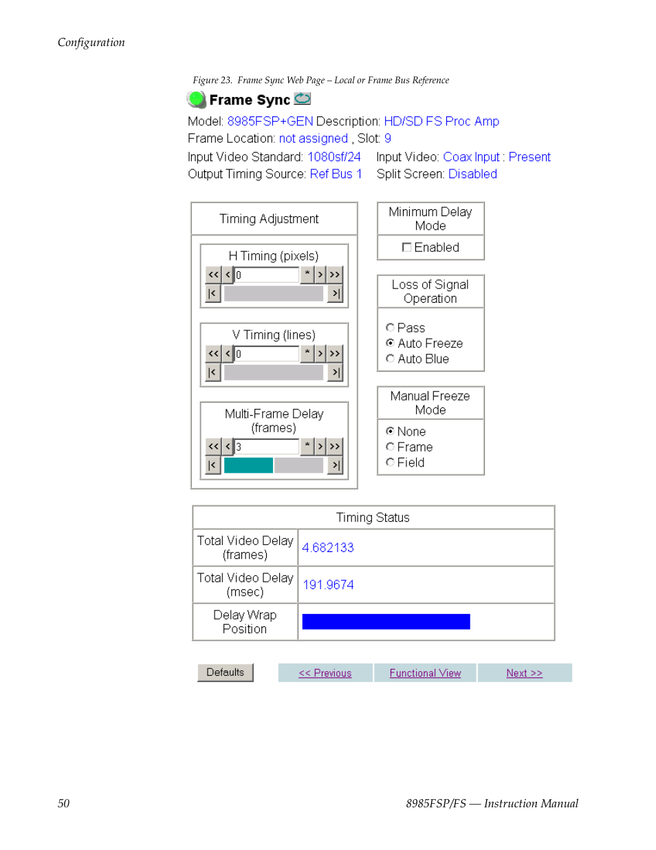 Grass Valley 8985FS v.1.3.2 User Manual | Page 50 / 82