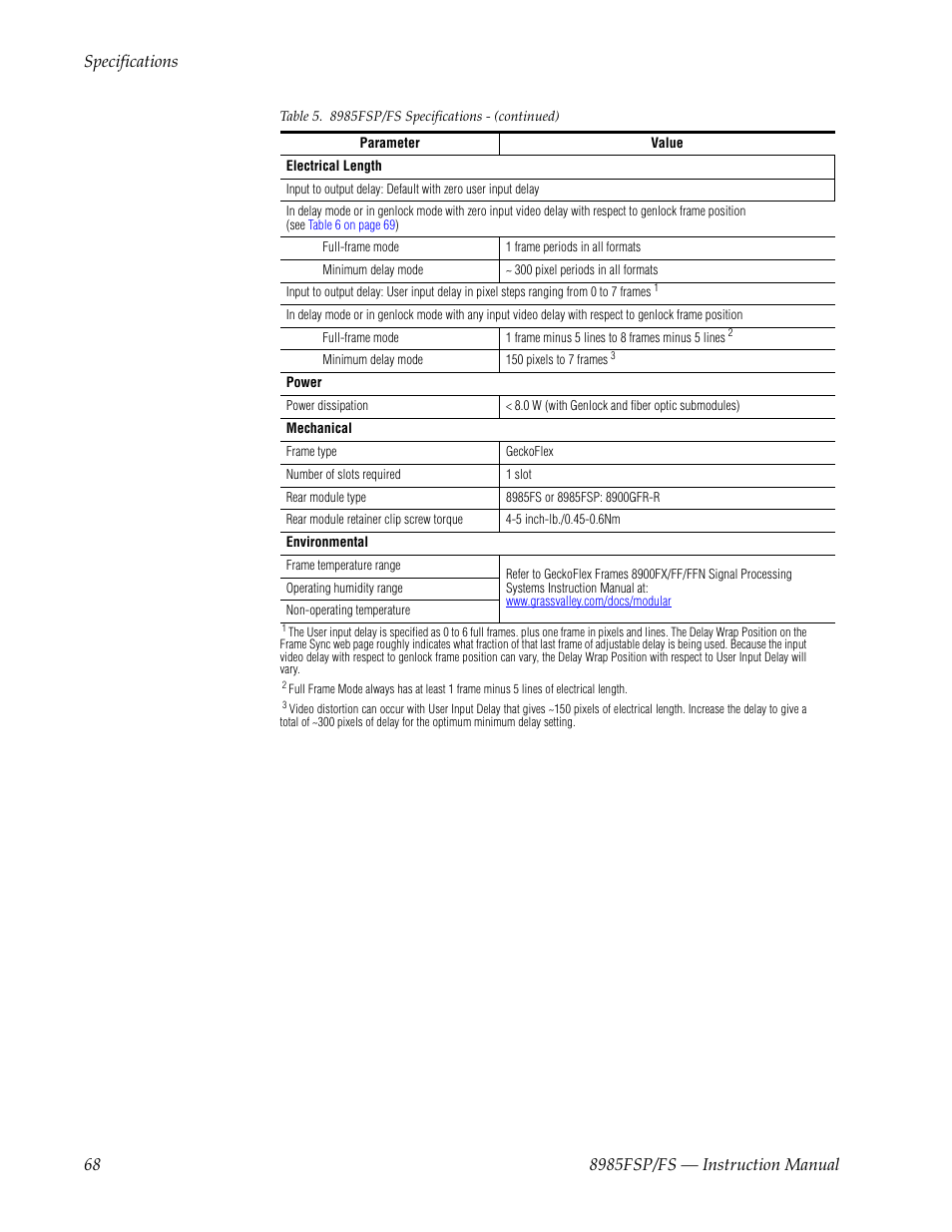 Grass Valley 8985FS v.1.3.2 User Manual | Page 68 / 82