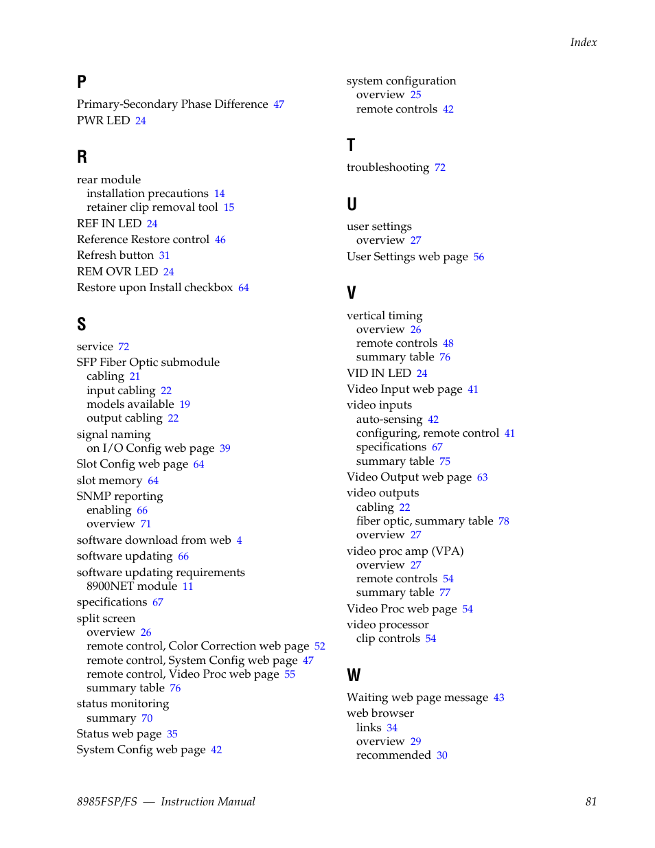 Grass Valley 8985FS v.1.3.2 User Manual | Page 81 / 82