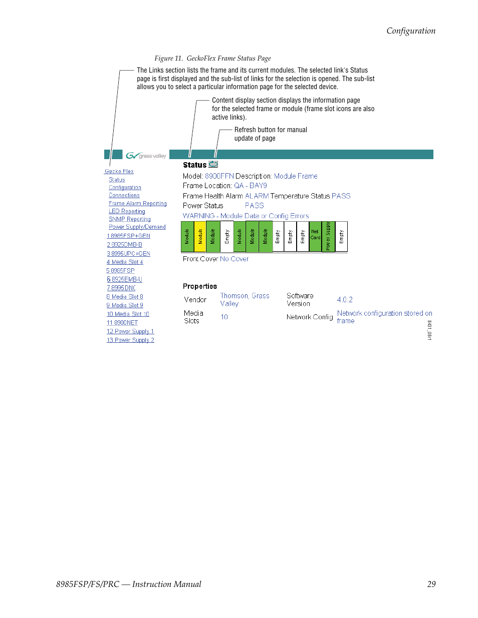 Own in | Grass Valley 8985FS v.1.2.0 User Manual | Page 29 / 84