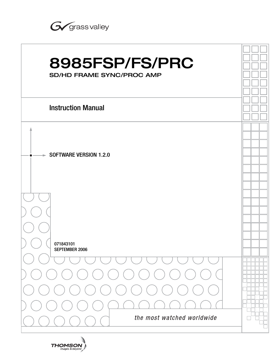 8985fsp/fs/prc | Grass Valley 8985FS v.1.2.0 User Manual | Page 3 / 84