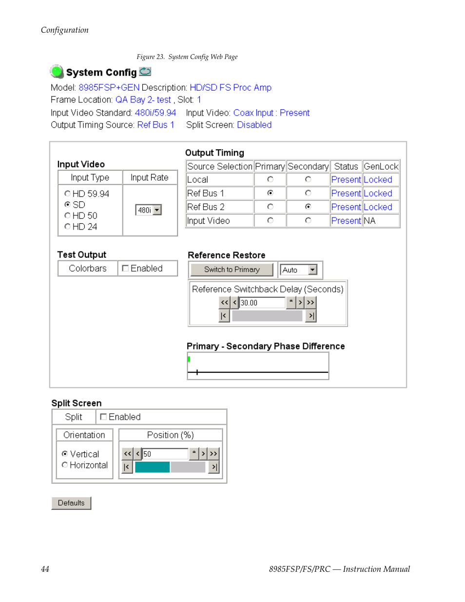 Grass Valley 8985FS v.1.2.0 User Manual | Page 44 / 84