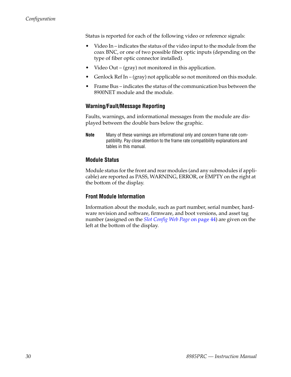 Grass Valley 8985PRC v.1.1.0 User Manual | Page 30 / 60