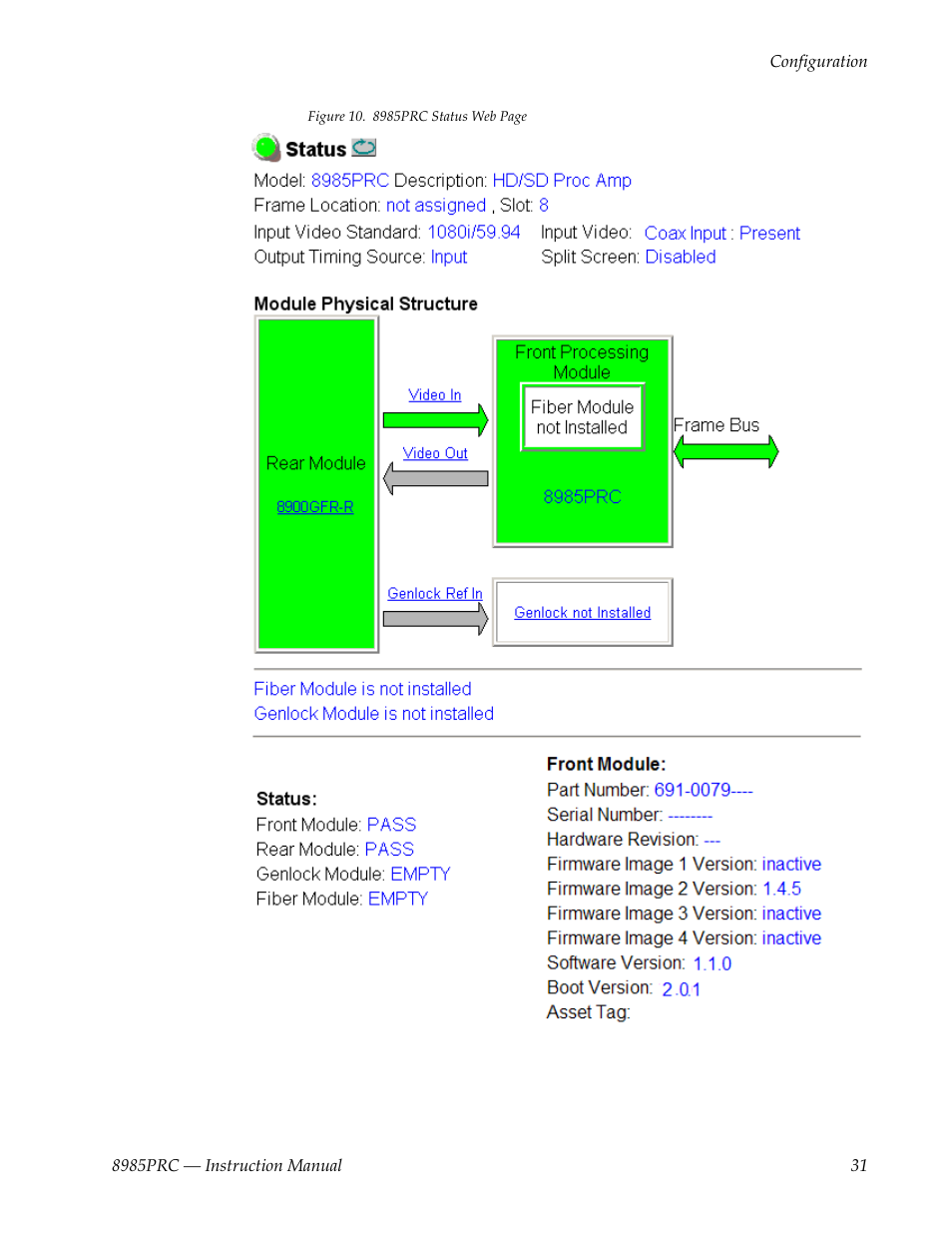 Grass Valley 8985PRC v.1.1.0 User Manual | Page 31 / 60