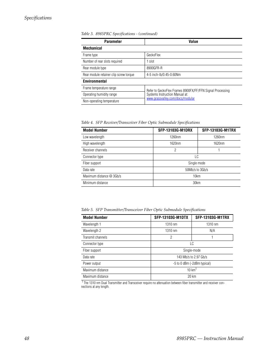 Grass Valley 8985PRC v.1.1.0 User Manual | Page 48 / 60