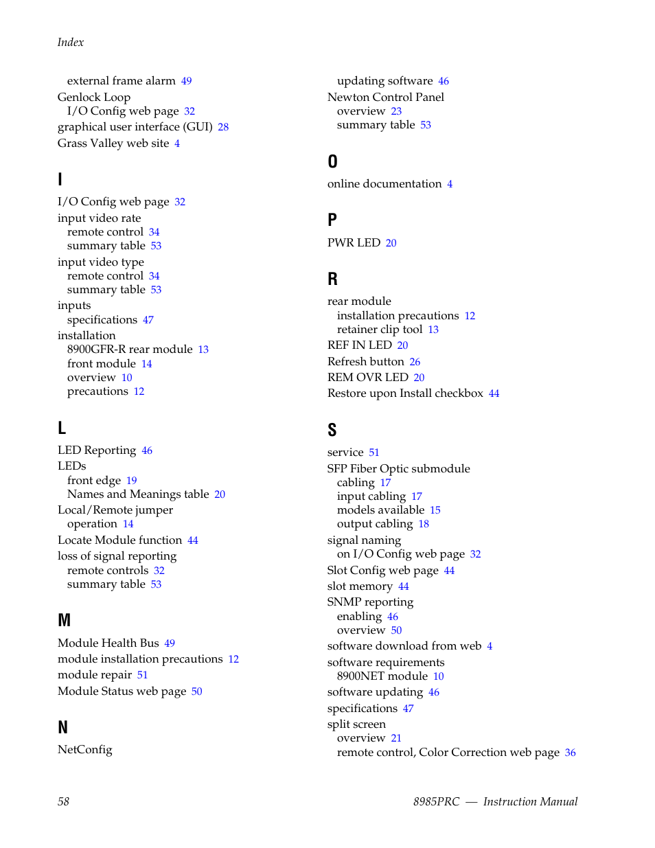 Grass Valley 8985PRC v.1.1.0 User Manual | Page 58 / 60