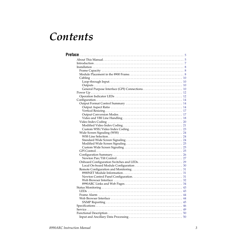 Grass Valley 8990ARC v.3.0 User Manual | Page 3 / 56