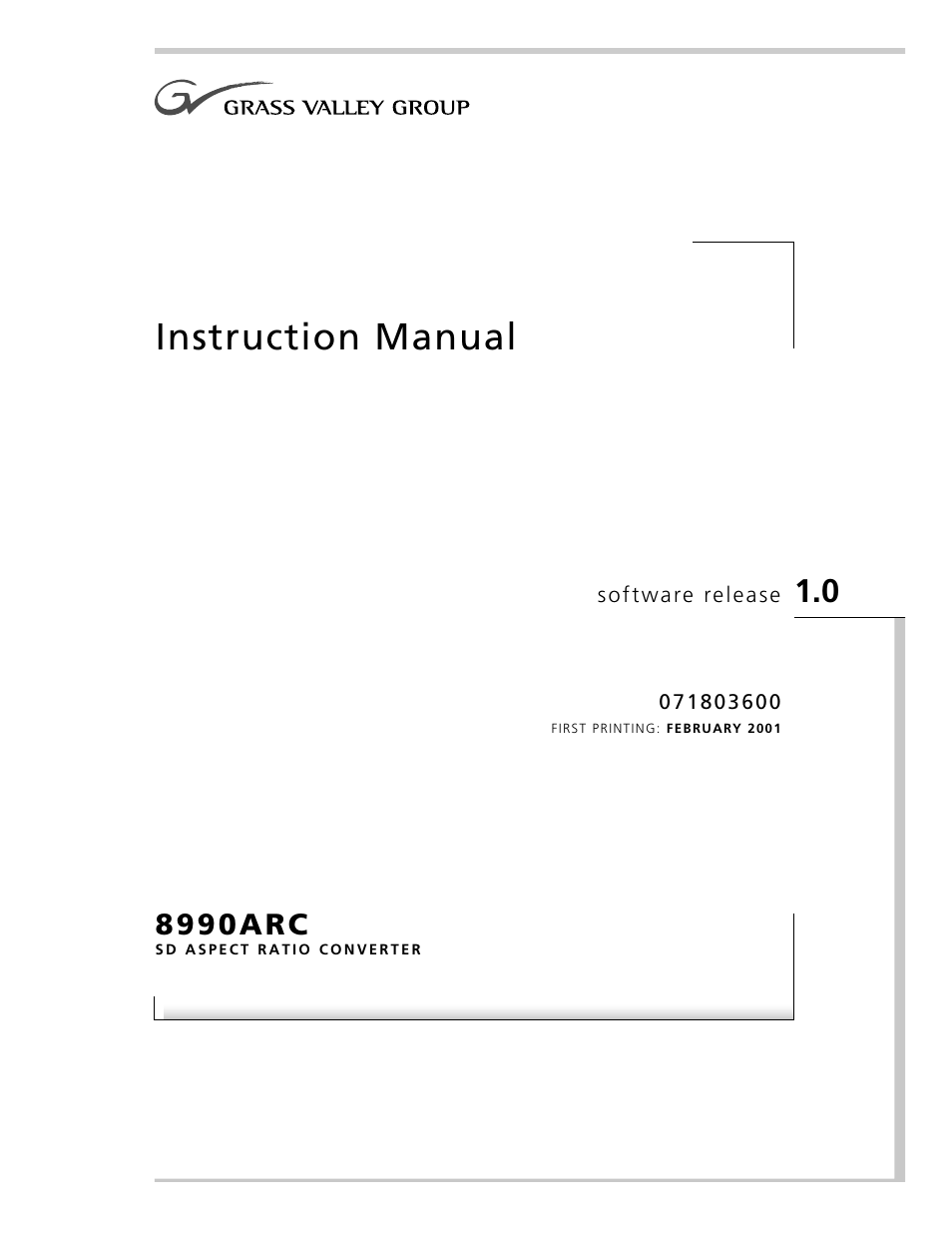 Grass Valley 8990ARC v.1.0 User Manual | 34 pages