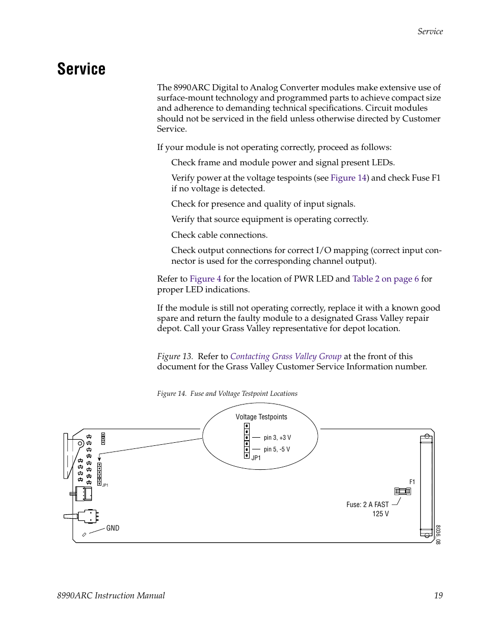 Service | Grass Valley 8990ARC v.1.0 User Manual | Page 25 / 34