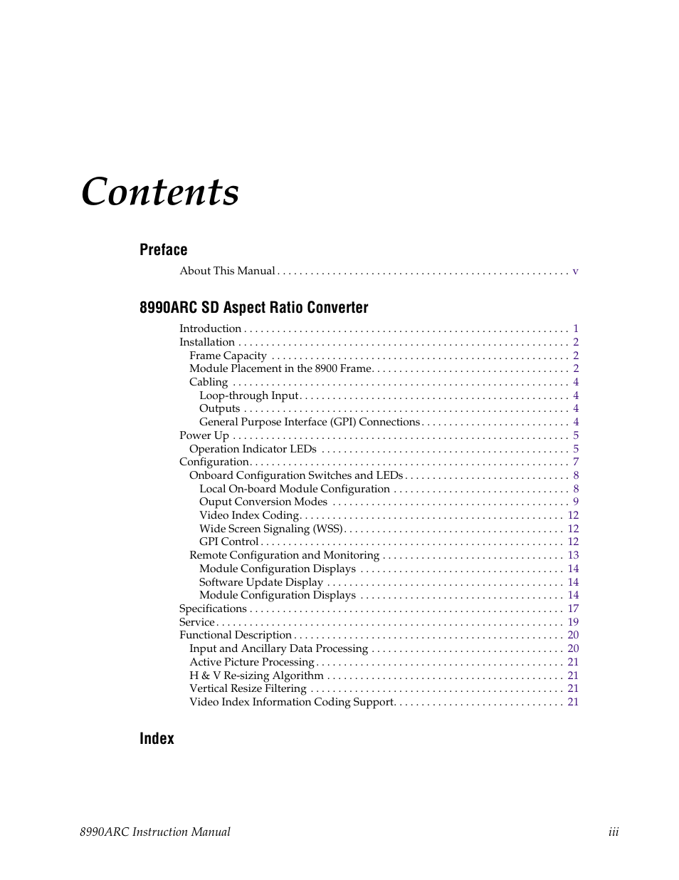 Grass Valley 8990ARC v.1.0 User Manual | Page 3 / 34