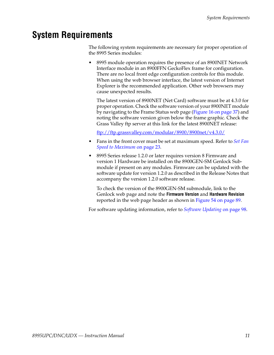 System requirements | Grass Valley 8995DNC v.1.3.0 User Manual | Page 11 / 140