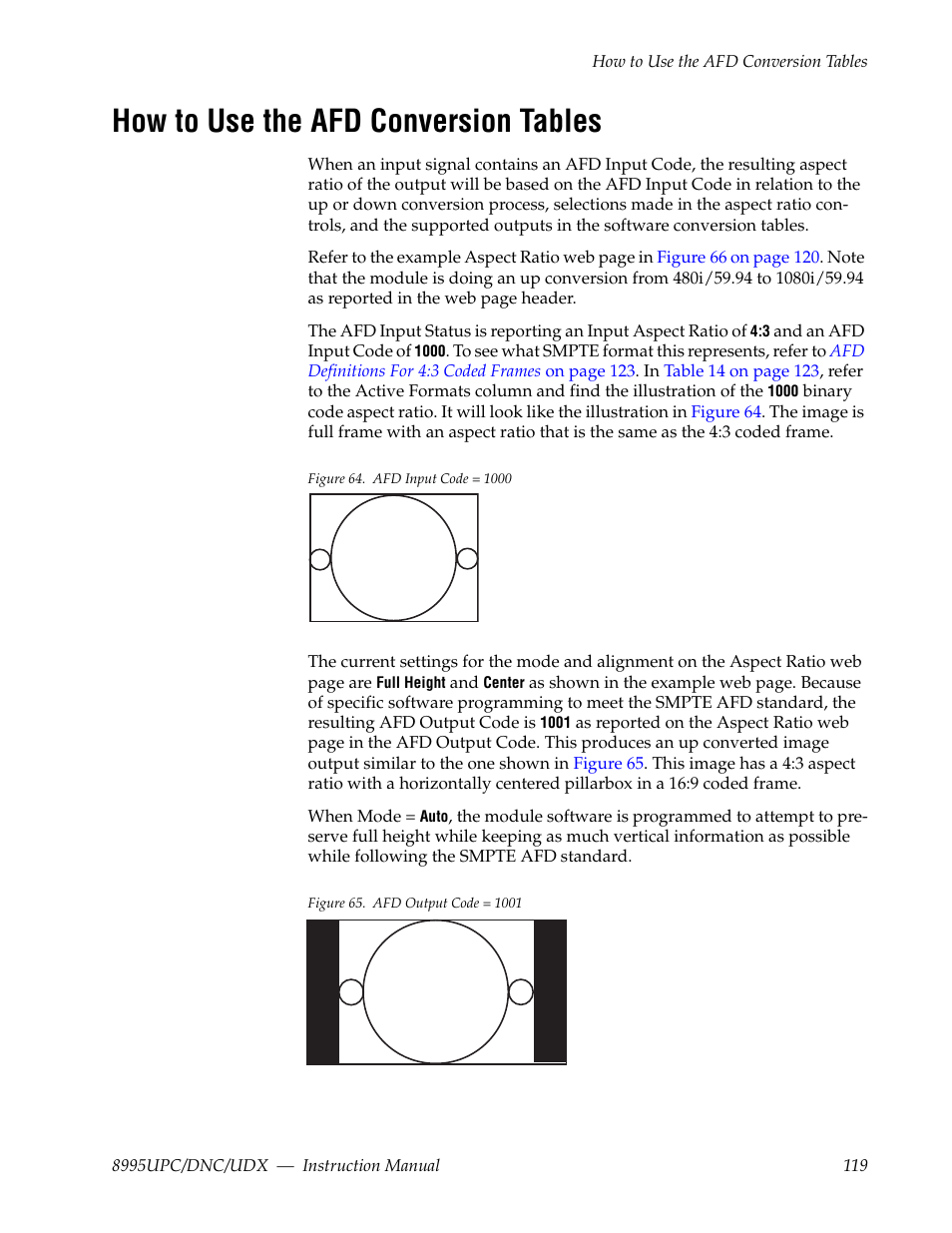 How to use the afd conversion tables | Grass Valley 8995DNC v.1.3.0 User Manual | Page 119 / 140