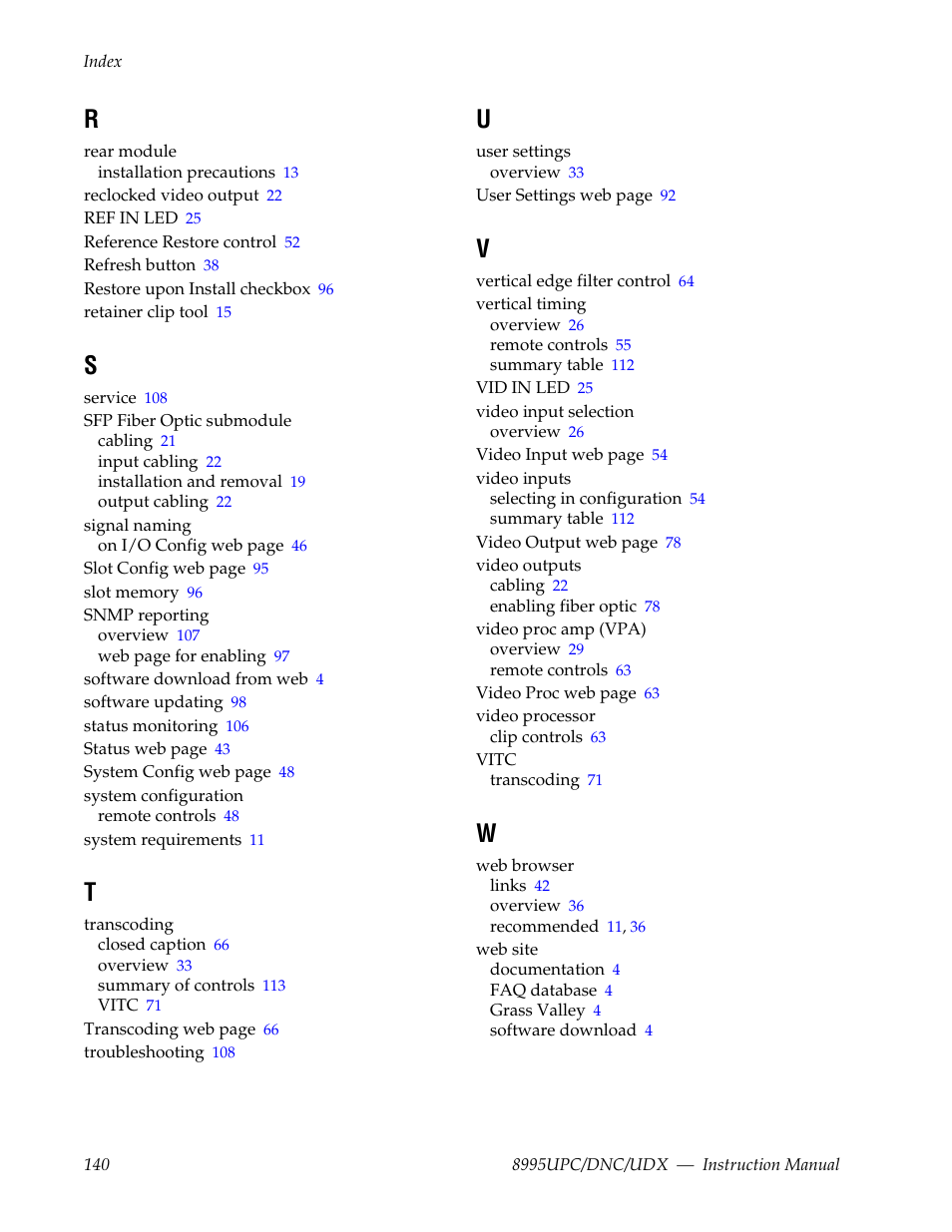 Grass Valley 8995DNC v.1.3.0 User Manual | Page 140 / 140