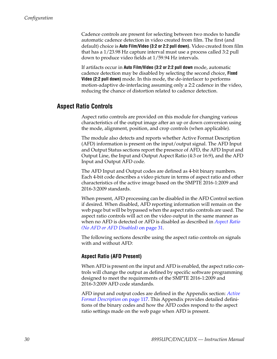 Aspect ratio controls | Grass Valley 8995DNC v.1.3.0 User Manual | Page 30 / 140