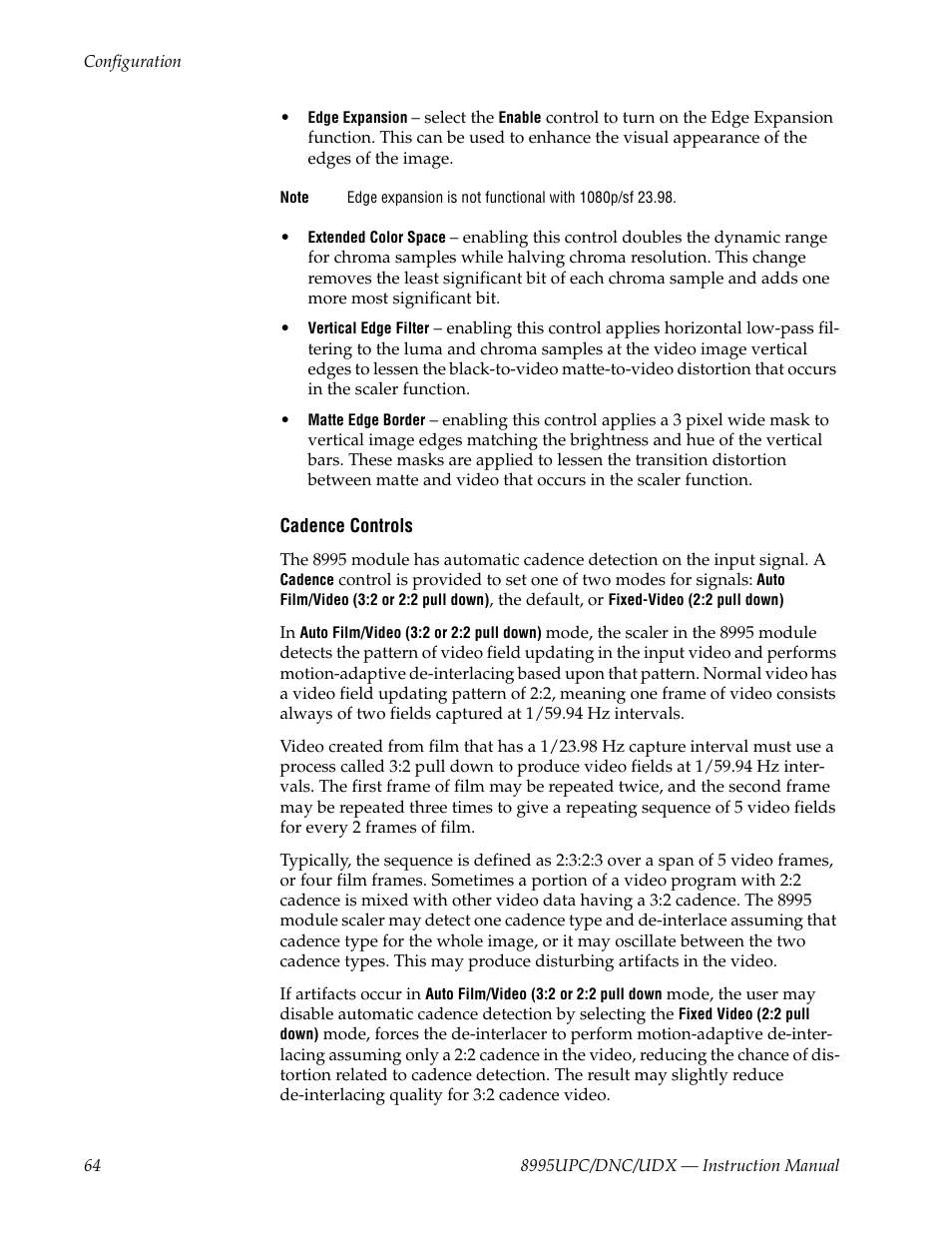 Grass Valley 8995DNC v.1.3.0 User Manual | Page 64 / 140