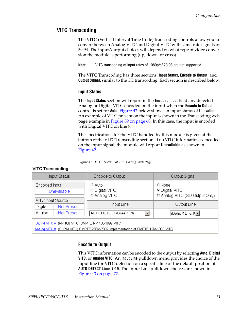 Vitc transcoding | Grass Valley 8995DNC v.1.3.0 User Manual | Page 71 / 140