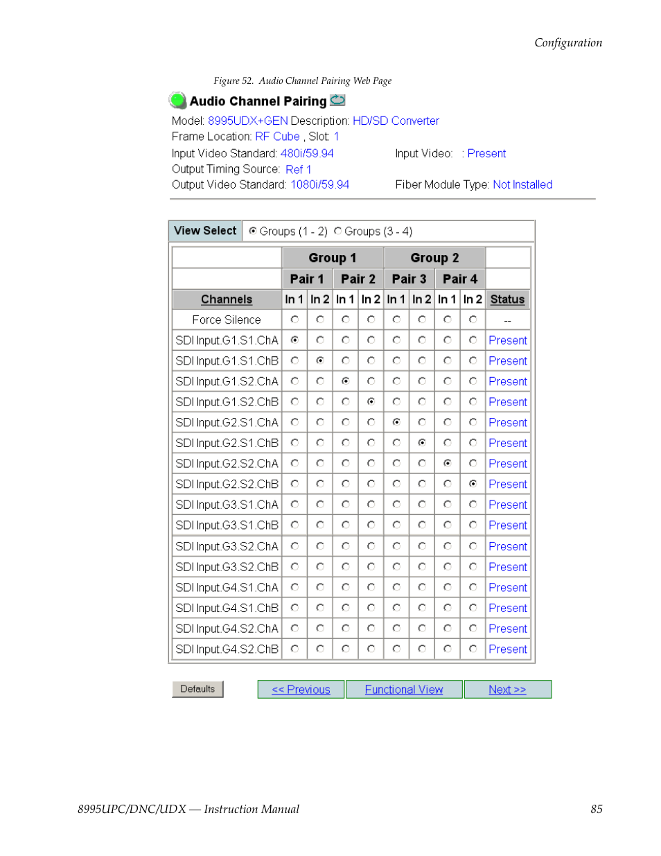 Grass Valley 8995DNC v.1.3.0 User Manual | Page 85 / 140