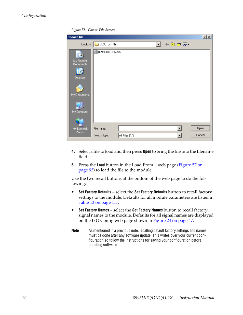 Figure 58 on | Grass Valley 8995DNC v.1.3.0 User Manual | Page 94 / 140