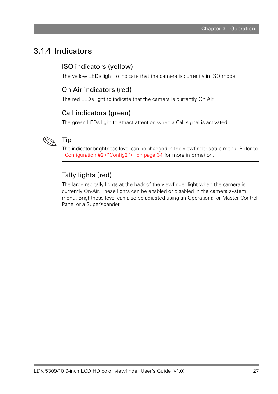 4 indicators | Grass Valley LDK 5309 User Manual | Page 27 / 44