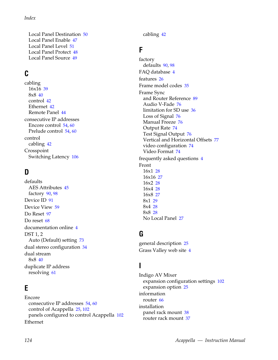 Grass Valley Acappella v.3.2.4 User Manual | Page 124 / 128