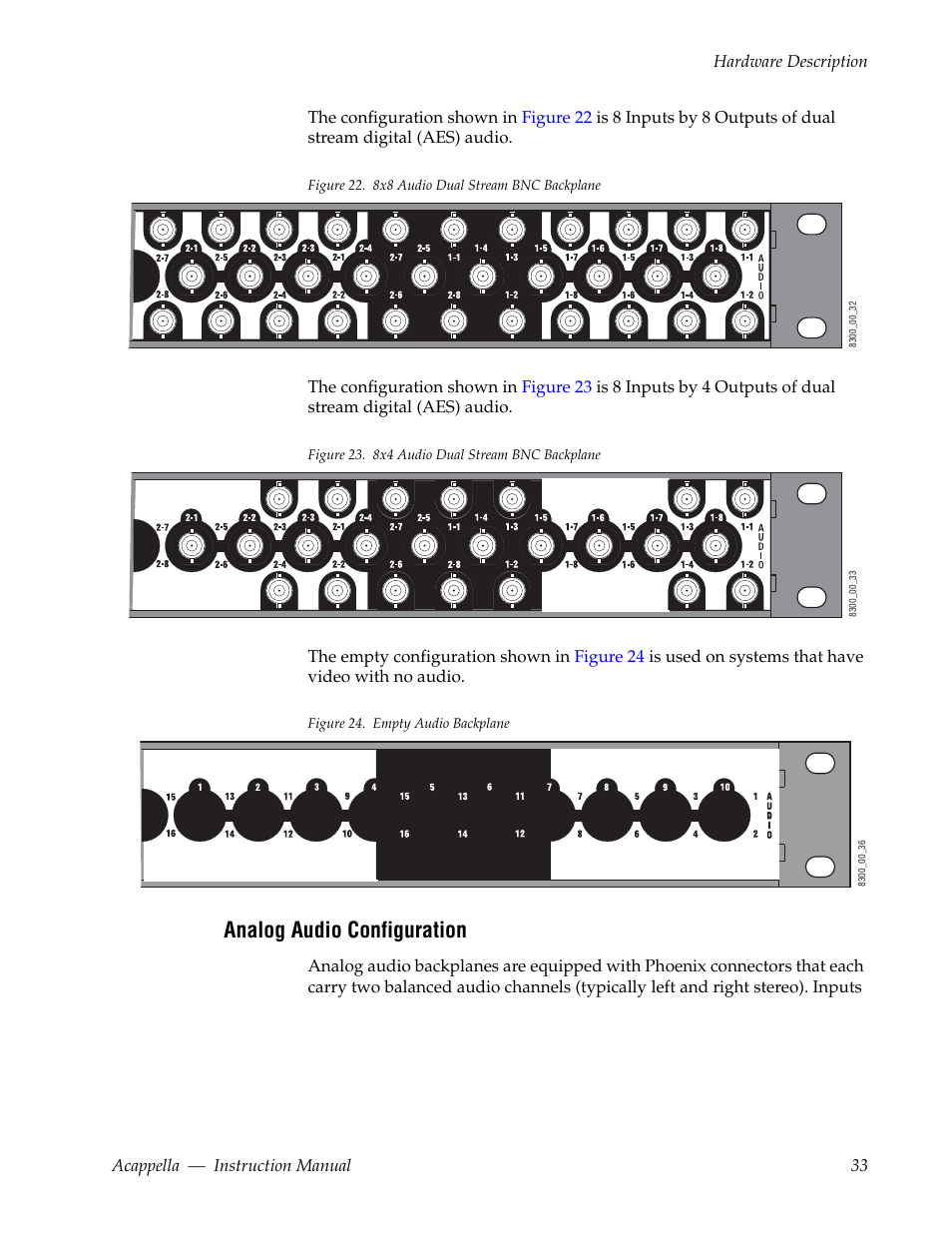 Analog audio configuration | Grass Valley Acappella v.3.2.4 User Manual | Page 33 / 128