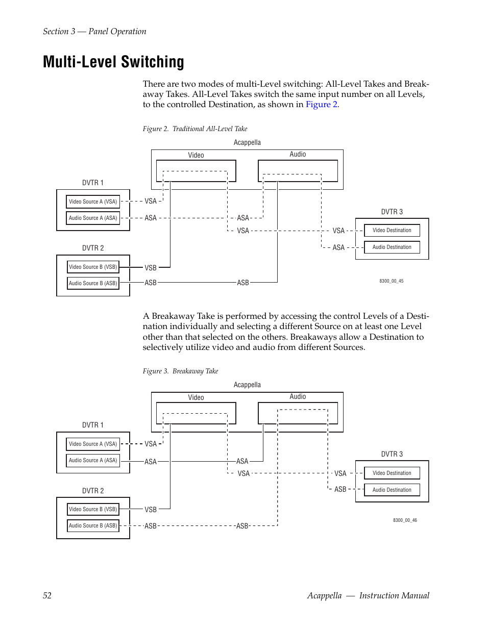 Multi-level switching | Grass Valley Acappella v.3.2.4 User Manual | Page 52 / 128