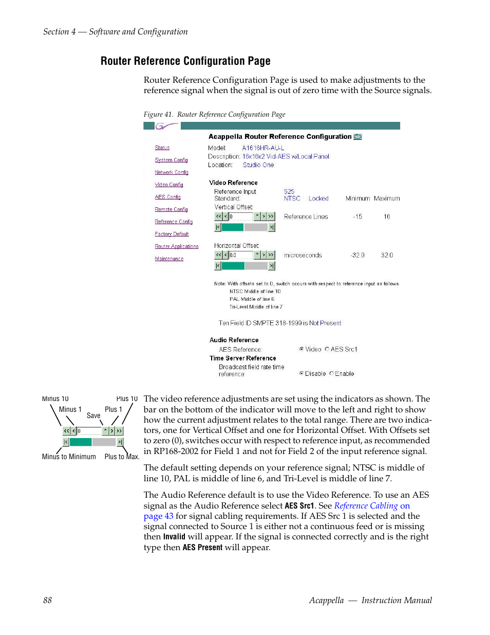 Router reference configu, Router reference configuration page | Grass Valley Acappella v.3.2.4 User Manual | Page 88 / 128