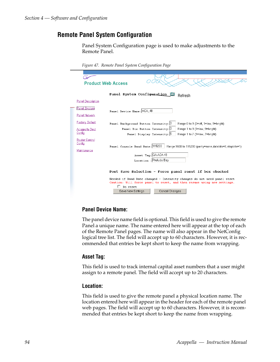 Remote panel system configuration | Grass Valley Acappella v.3.2.4 User Manual | Page 94 / 128