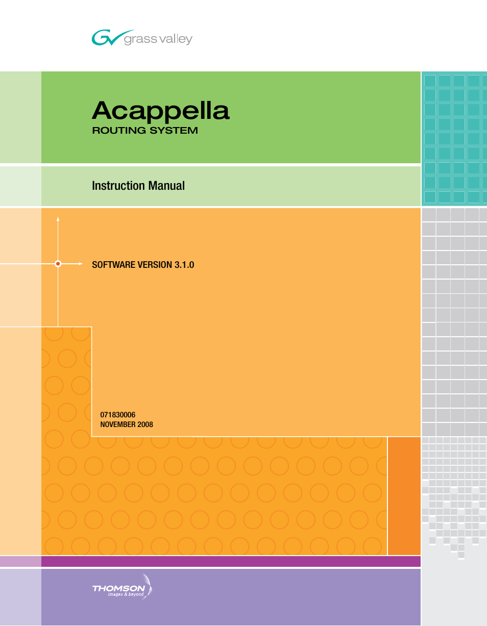 Grass Valley Acappella v.3.1.0 User Manual | 110 pages