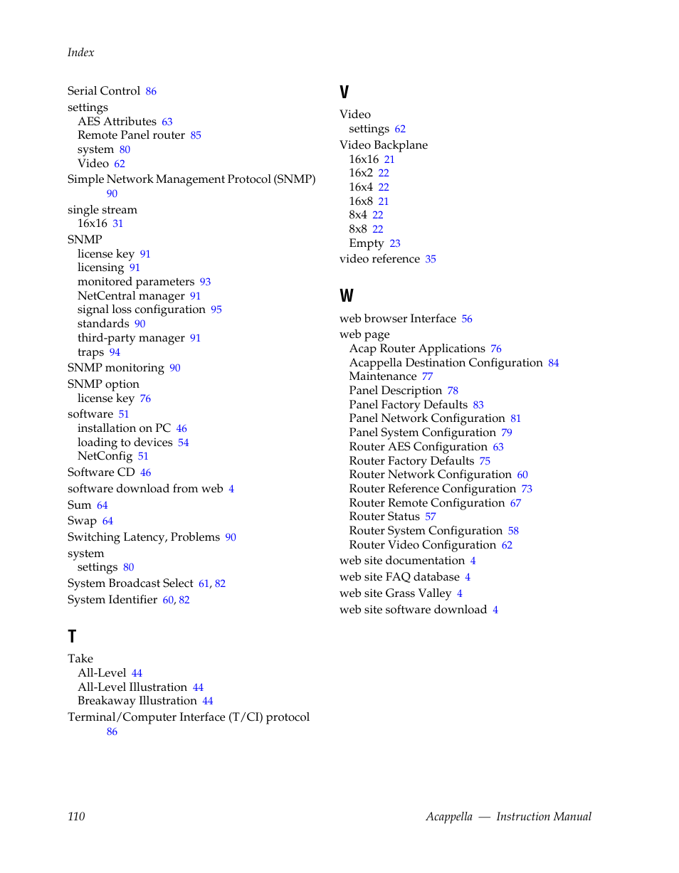 Grass Valley Acappella v.3.1.0 User Manual | Page 110 / 110