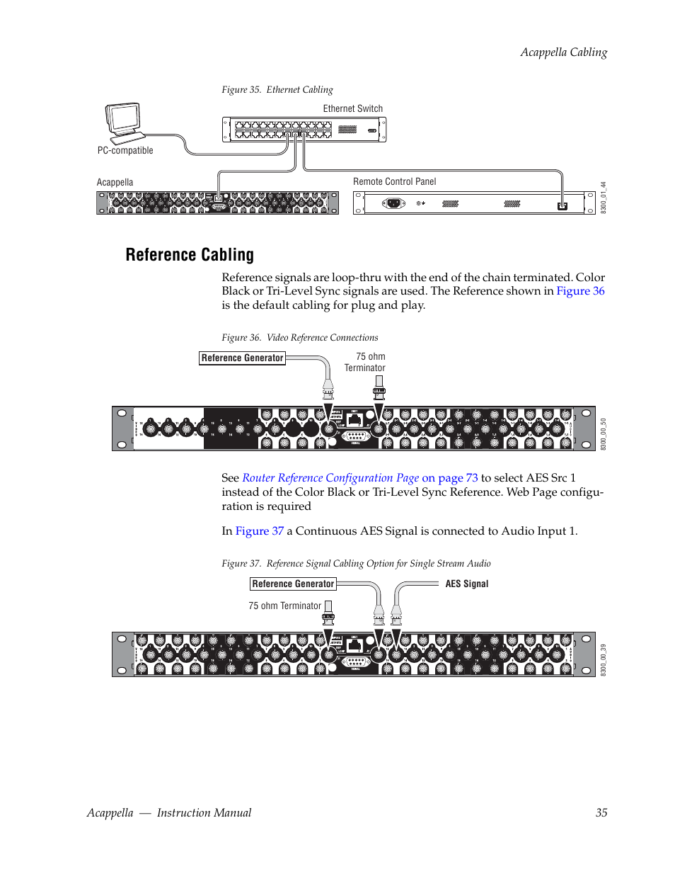 Reference cabling, Figure 35 | Grass Valley Acappella v.3.1.0 User Manual | Page 35 / 110
