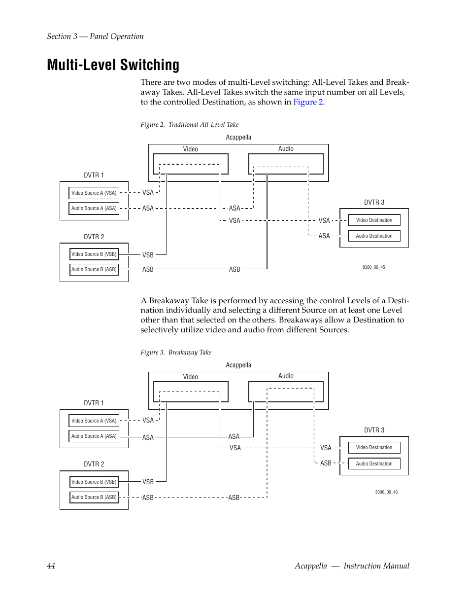 Multi-level switching | Grass Valley Acappella v.3.1.0 User Manual | Page 44 / 110