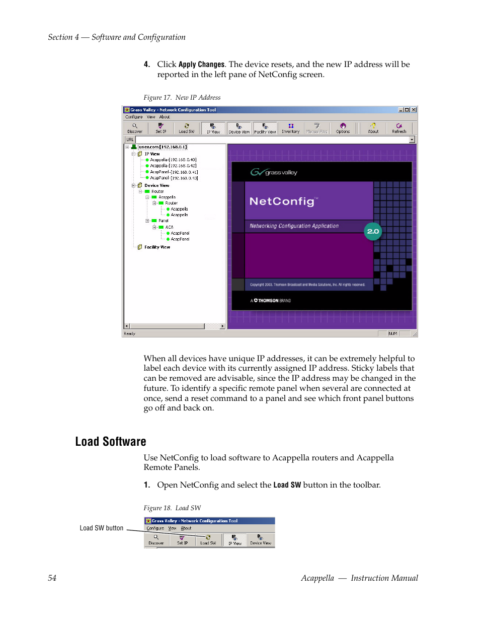 Load software | Grass Valley Acappella v.3.1.0 User Manual | Page 54 / 110