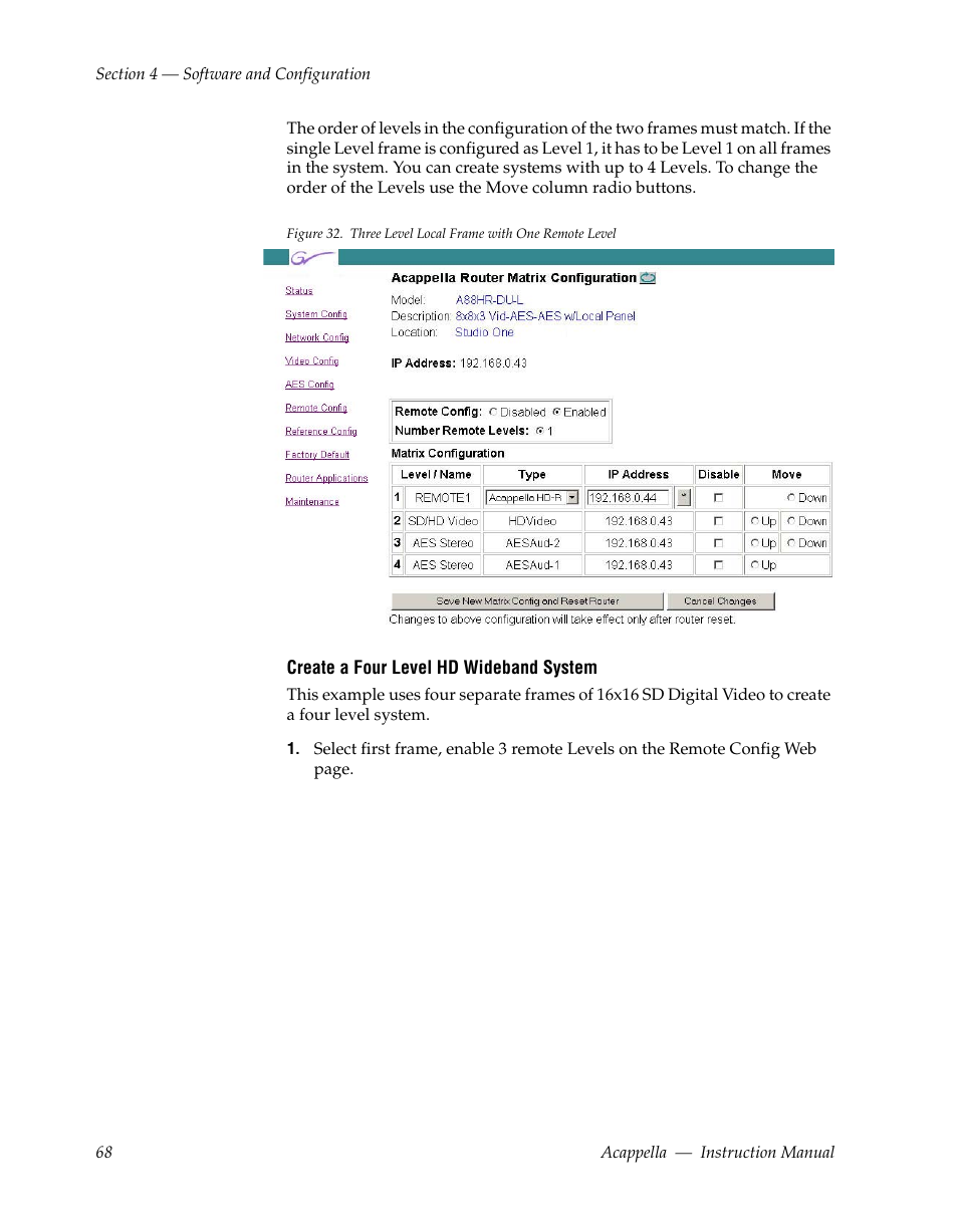 Figure 32, 8 levels, You have cr | Grass Valley Acappella v.3.1.0 User Manual | Page 68 / 110