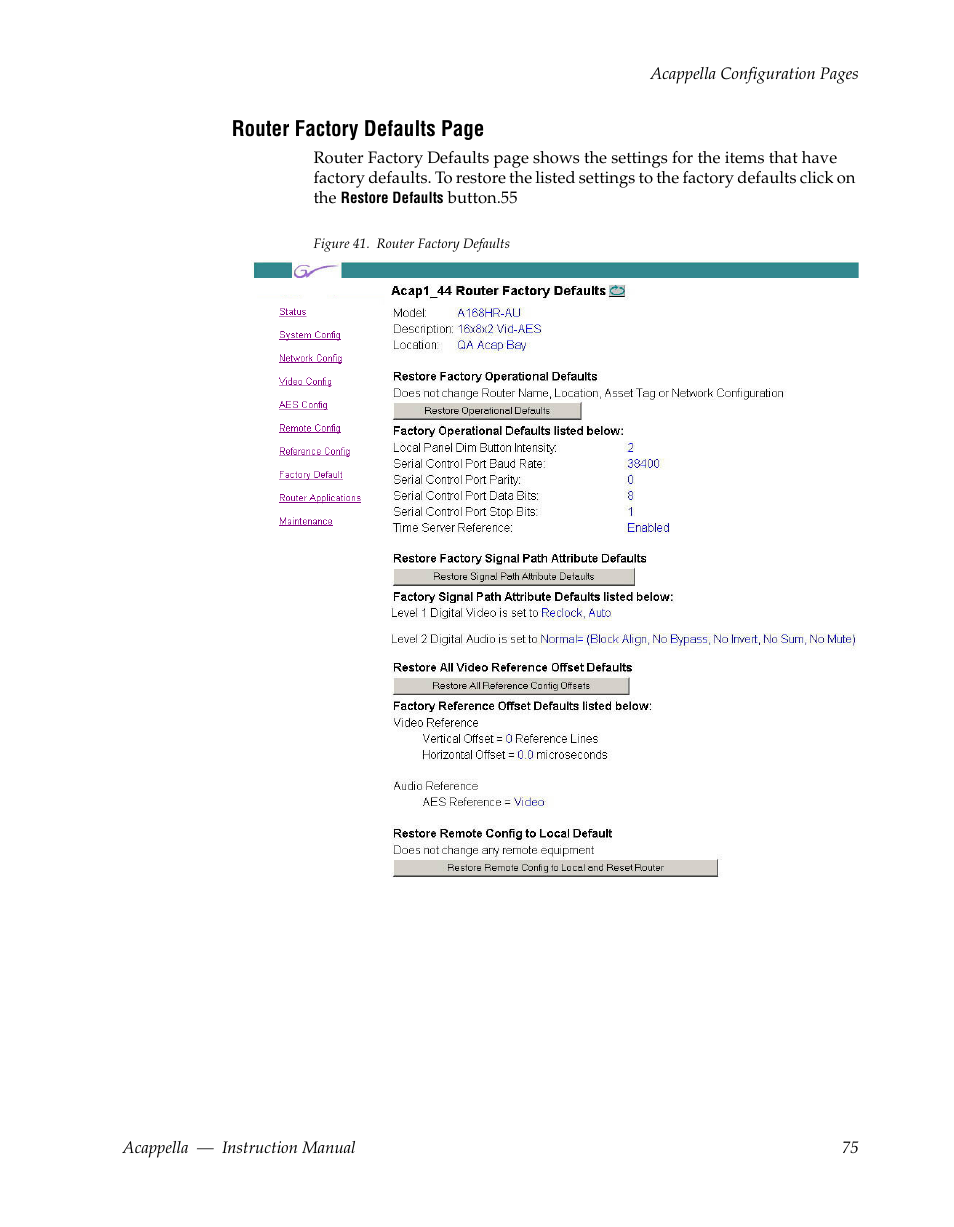 Grass Valley Acappella v.3.1.0 User Manual | Page 75 / 110