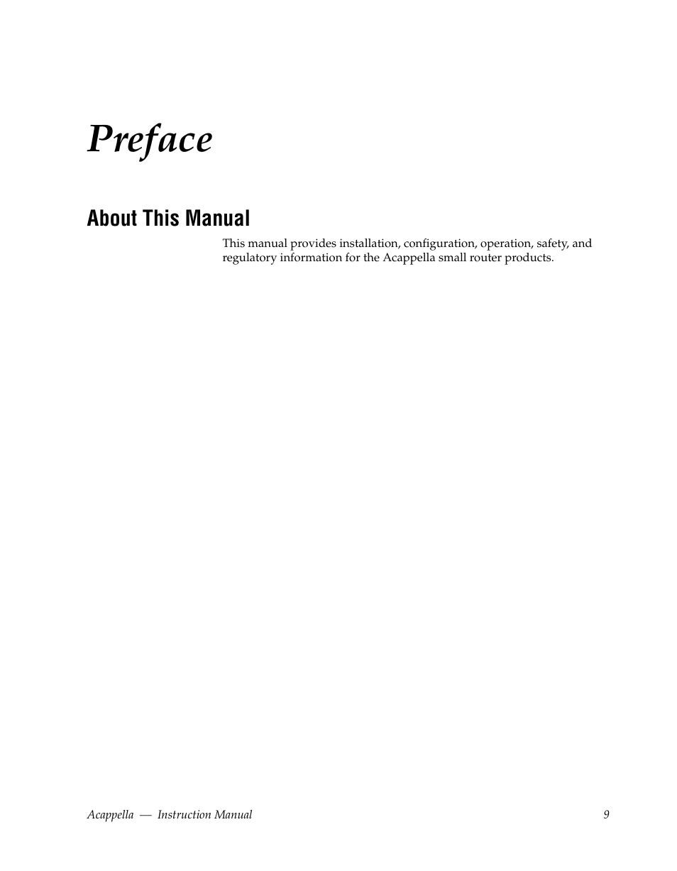 Preface, About this manual | Grass Valley Acappella v.3.1.0 User Manual | Page 9 / 110