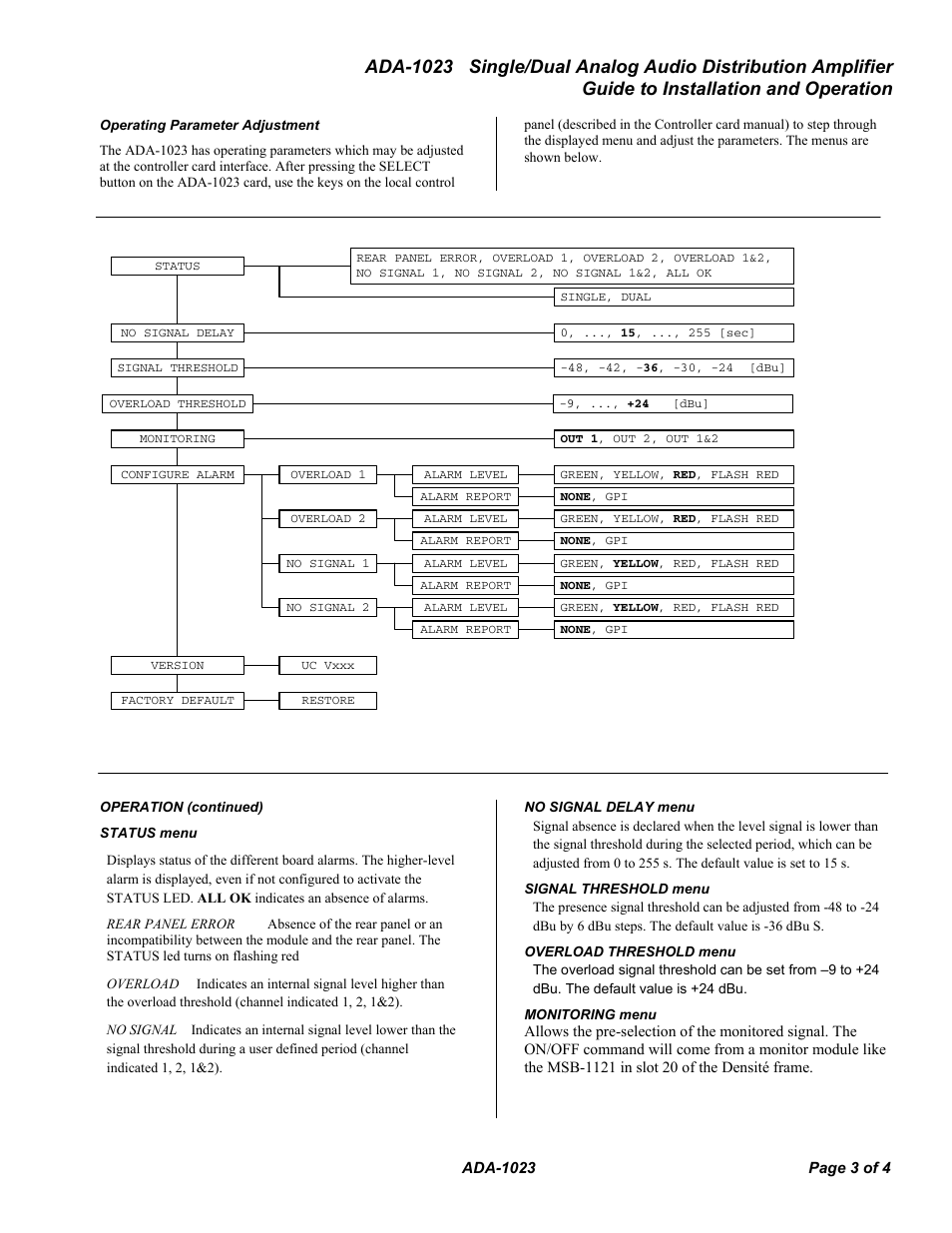 Grass Valley ADA-1023 User Manual | Page 3 / 4