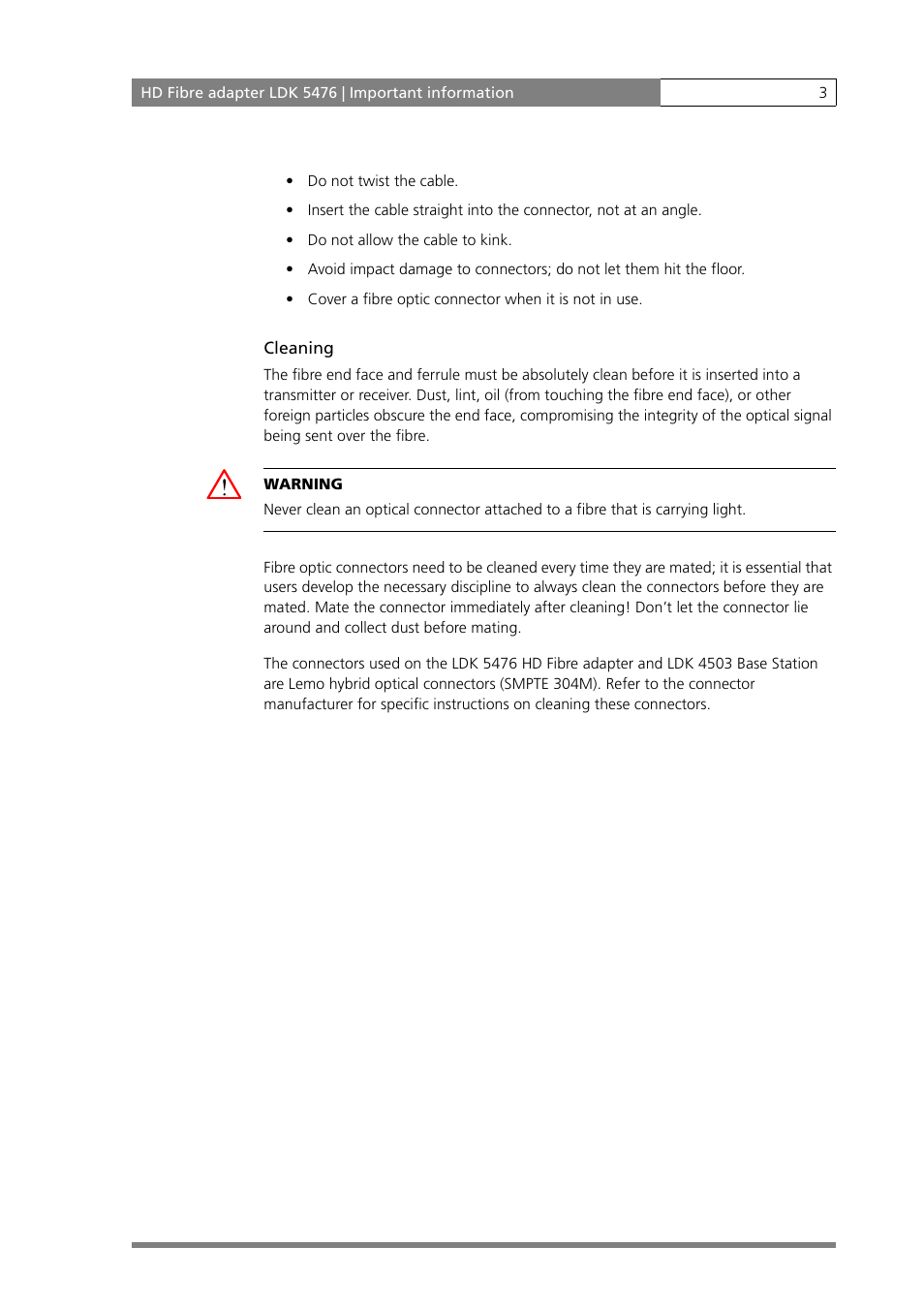 Fibre optic transmission units | Grass Valley LDK 5476 User Manual | Page 3 / 16