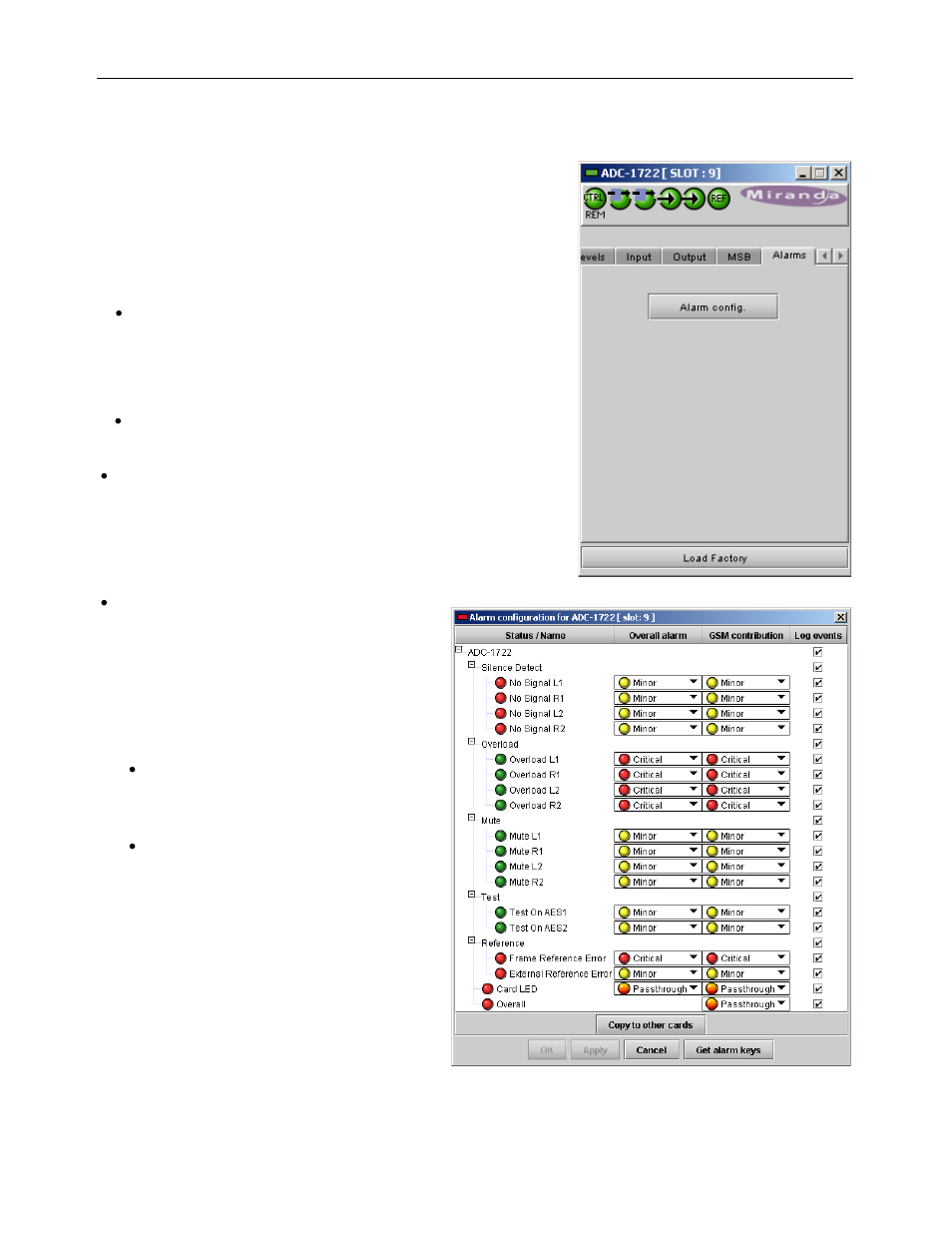 5 the alarms panel | Grass Valley ADC-1722 User Manual | Page 18 / 22