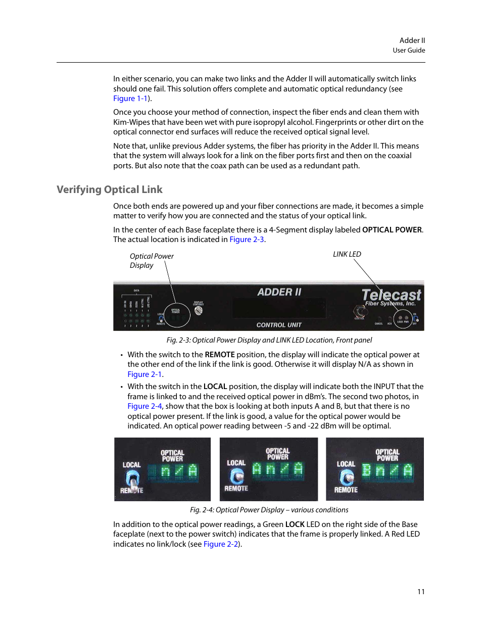 Verifying optical link | Grass Valley Adder II User Manual | Page 15 / 41