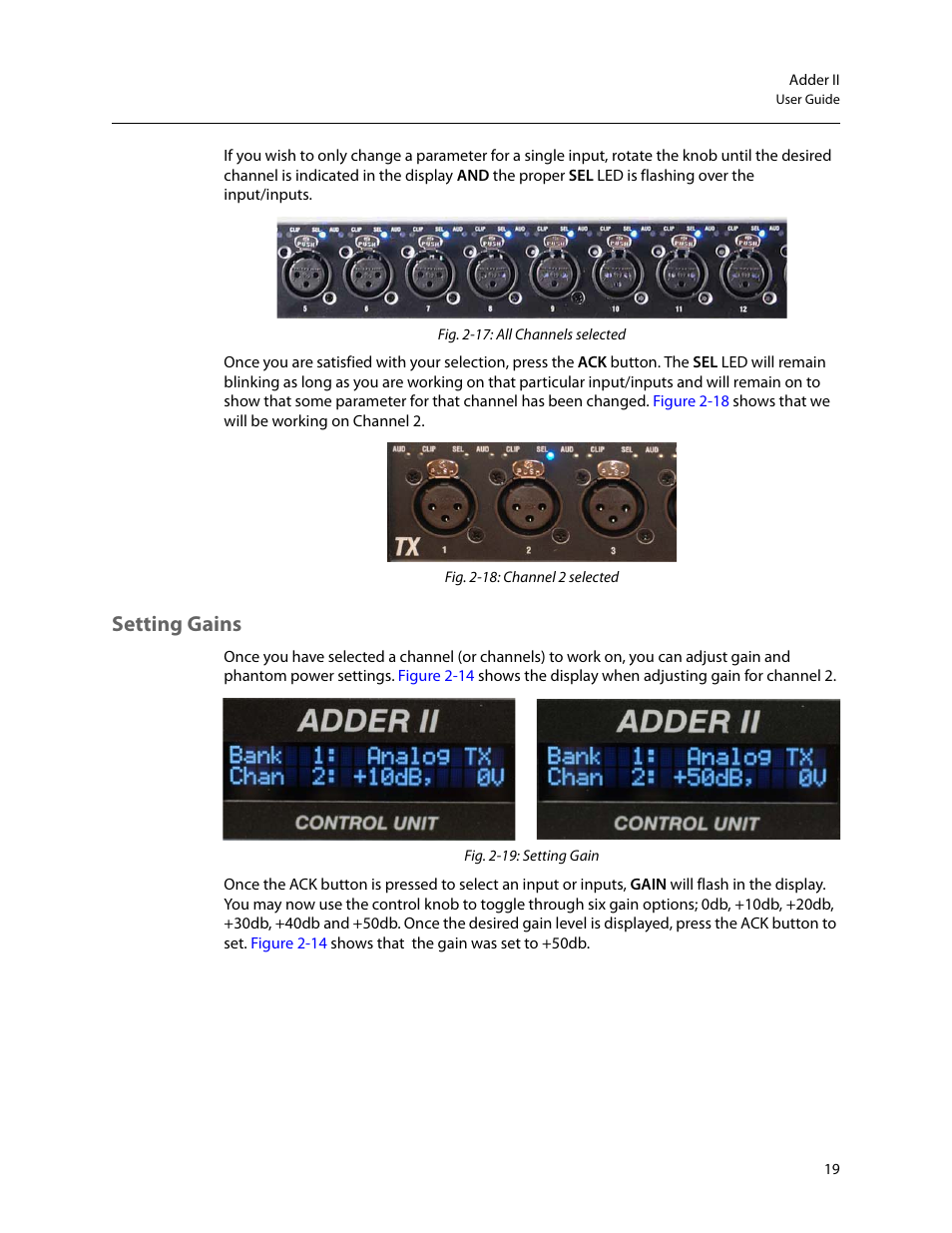 Setting gains | Grass Valley Adder II User Manual | Page 23 / 41